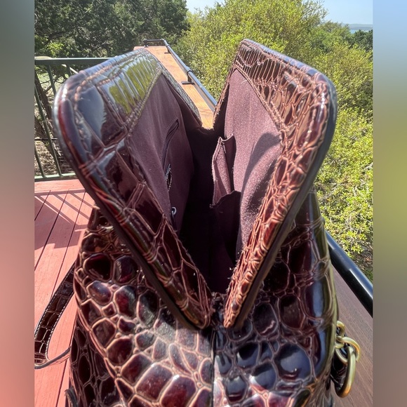 EUC Apt 9 Faux Croc Bag with Brass Accent chain Handles - Picture 14 of 17